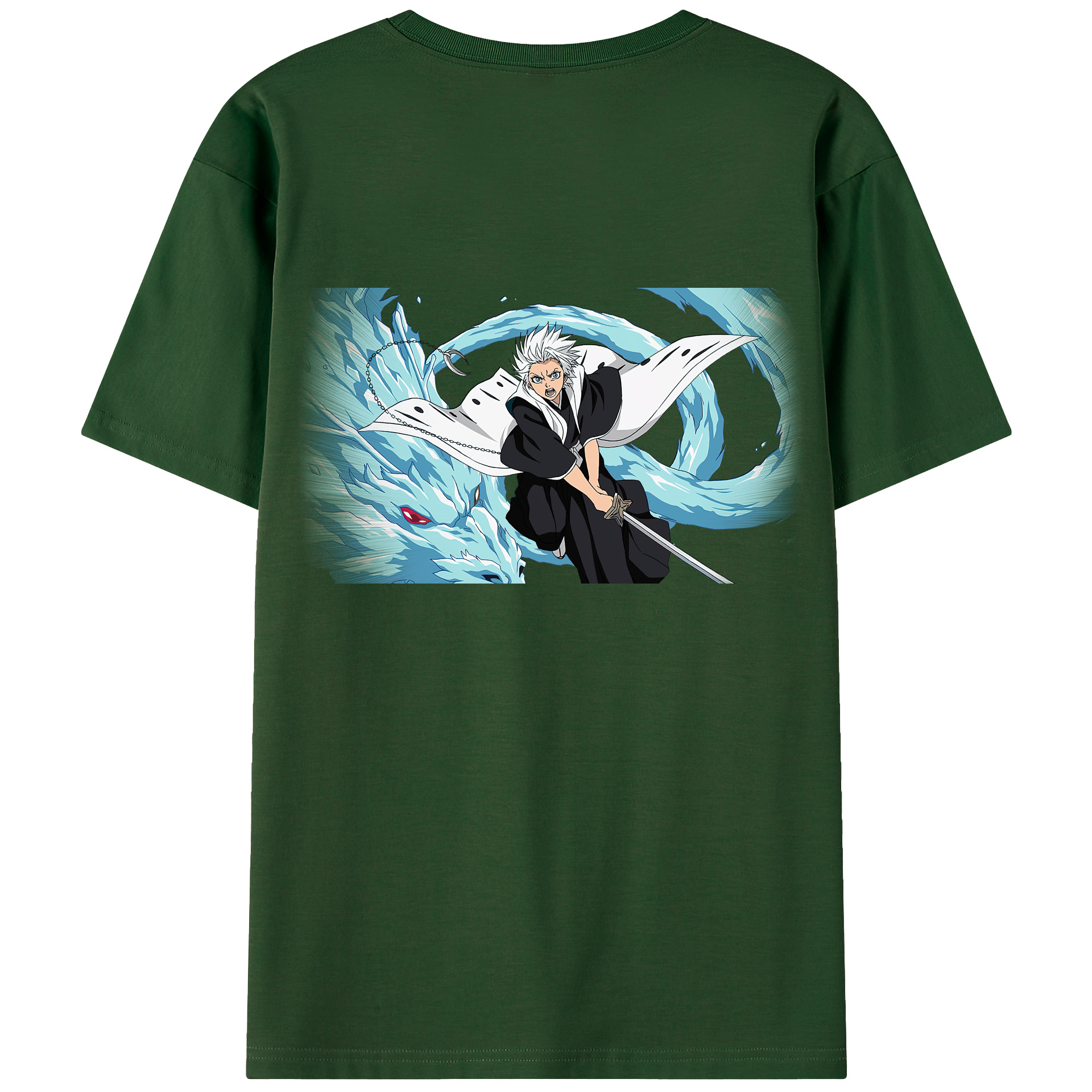 （画像用） ブリーチ 日番谷冬獅郎（ひつがや とうしろう） BLEACH Hitsugaya Toushirou 綿100％半袖Tシャツ（背面プリント）